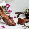 Wood - Brown leather jutti - Motidhaage