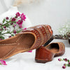 Wood - Brown leather jutti - Motidhaage